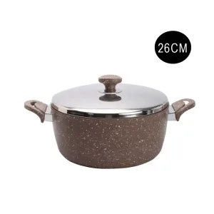 Turkish Granite Pot with Transparent Lid, 26 cm