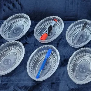 Elegant Glass Plate Set, 6 Pieces