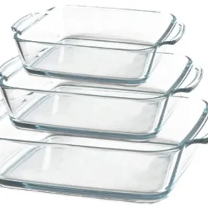 Set of 3 Heat-Resistant Pyrex Dishes