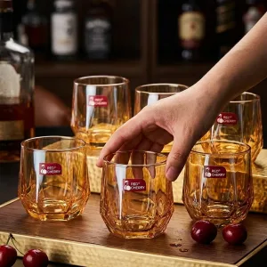 Glass Juice Cups (Six Sided)