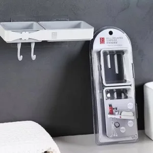 Adhesive Soap and Toothbrush Holder
